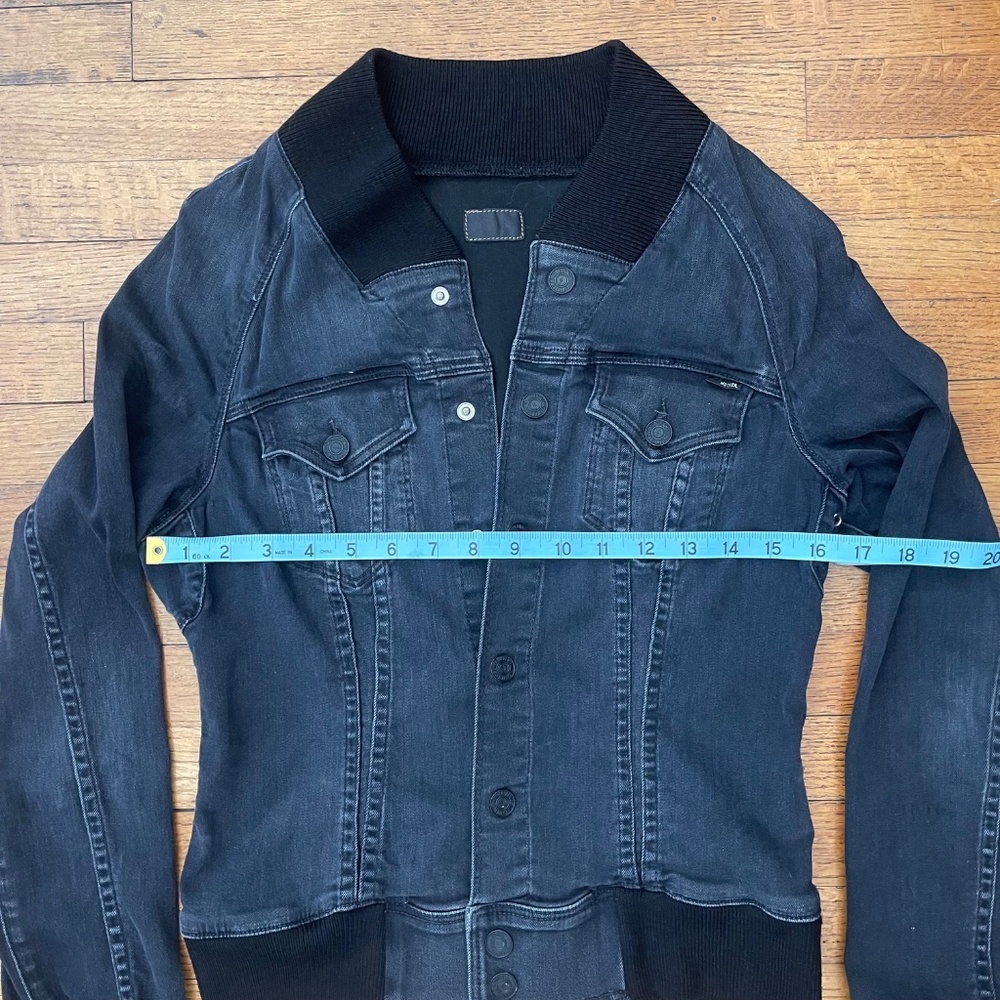 MOTHER Denim Bomber Jacket Ribbed Collar Rare - Picture 7 of 11